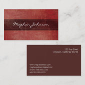 Grunge Marble Red Trendy Carte de visite (Devant / Derrière)