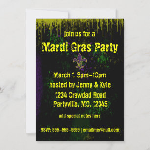 Grunge Mardi Gras Uitnodigingen