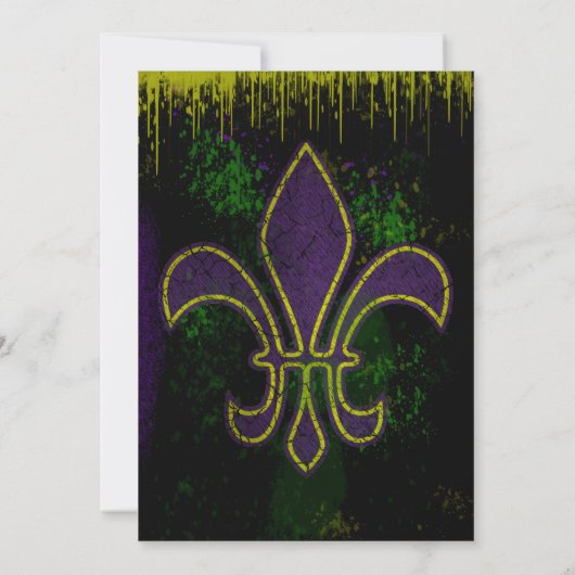 Grunge Mardi Gras Uitnodigingen (Achterkant)