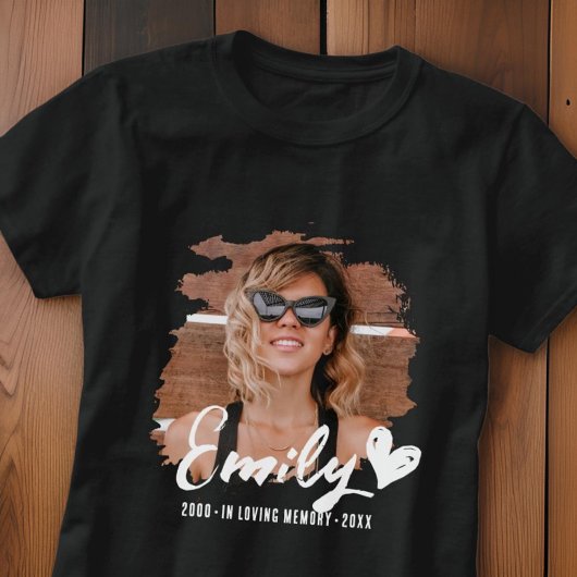 Grunge Memorial in Loving Memory Aangepaste foto T-shirt