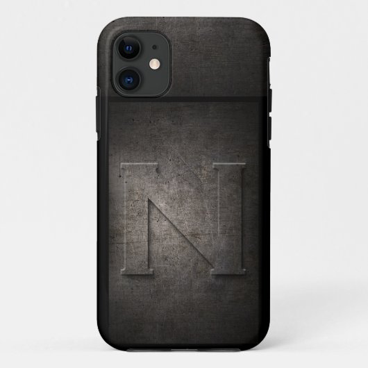 Grunge Metal Monogram Iphone Case (Achterkant)