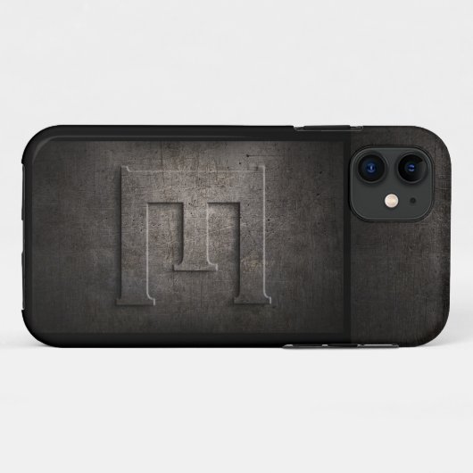 Grunge Metal Monogramme Coque iphone pour lui (Dos (Horizontal))