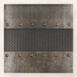 Grunge metalen achtergrond glazen onderzetter