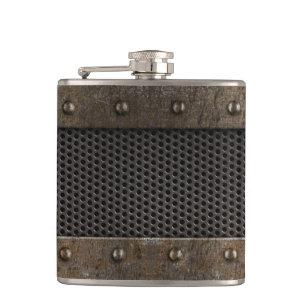 Grunge metalen achtergrond heupfles