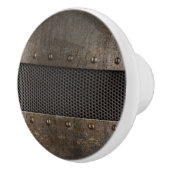 Grunge metalen achtergrond keramische knop (Rechts)