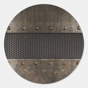 Grunge metalen achtergrond ronde sticker