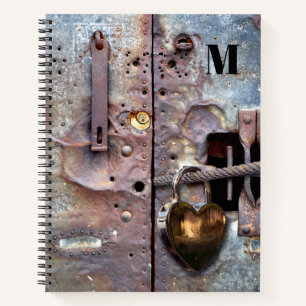 Grunge Metallic Secret Heart Diary Notitieboek