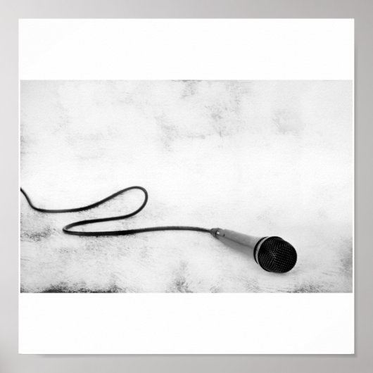 Grunge-microfoon Poster (Voorkant)