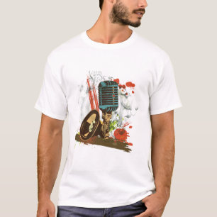 Grunge  microfoon vector t-shirt