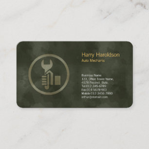Grunge Moersleutel Icon Auto Mechanisch Visitekaar Visitekaartje