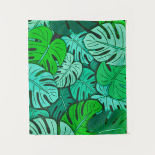 Grunge Monstera Bladeren No. 2 Klein Wandkleed