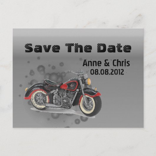grunge Motorcycle Biker Wedding save the date Aankondigingskaart (Voorkant)