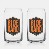 Grunge Motorcycle "Ride Hard" Shield Blikvorm Glas (Achterkant)