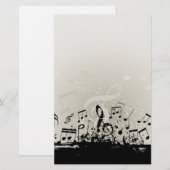 Grunge Music Design Stationery Briefpapier (Voorkant / Achterkant)