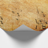 Grunge Music Sheet Piano Keys Cadeaupapier (Hoek)