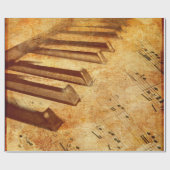 Grunge Music Sheet Piano Keys Cadeaupapier (Vlak)