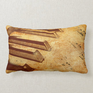 Grunge Music Sheet Piano Keys Kussen