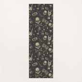 Grunge muziek schedel crossbones patroon yogamat (Voorkant)