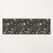 Grunge muziek schedel crossbones patroon yogamat (Voorkant (horizontaal))