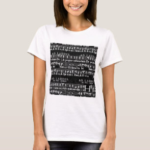 grunge muzieknoten t-shirt