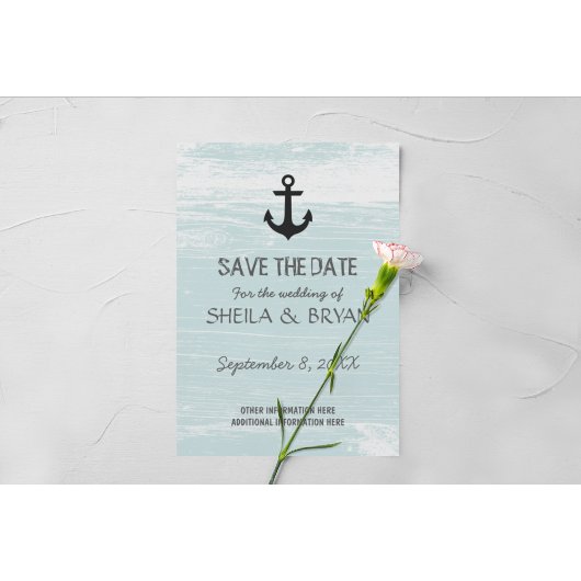 Grunge Nautical Enregistrer la date Carte postale