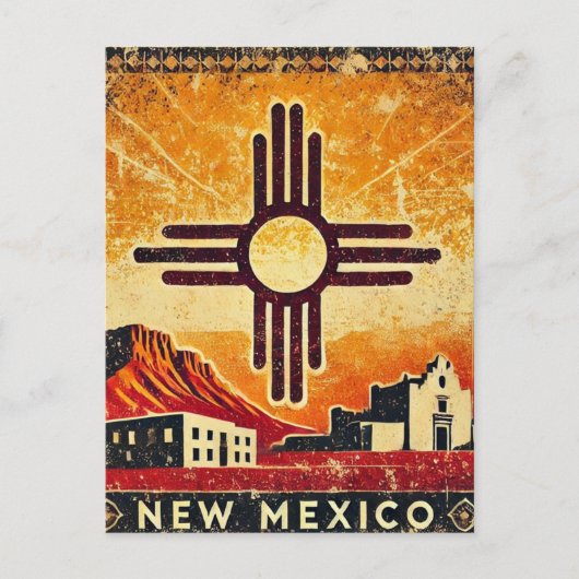 Grunge New Mexico Briefkaart (Voorkant)