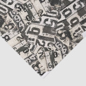 Grunge Nummers Decoupage Scrapbook Collage Gift Tissuepapier (Detail)