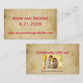 Grunge Old Vintage Wedding Visitekaartje (Voorkant / Achterkant)