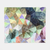 Grunge oldish retro polygonal geometrische driehoe fleece deken (Voorkant (Horizontaal))