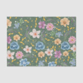 Grunge olijfgroen botanische Decoupage kunst Tissuepapier (Voorkant)