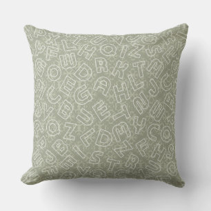 Grunge Olive Alphabet Inspirerend Pillow Kussen