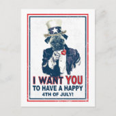 Grunge oom Sam Pug op 4 juli Briefkaart (Voorkant)