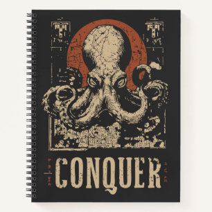 Grunge Oosterse Octopus   Zee Creature Portrait Notitieboek
