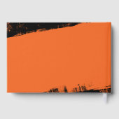 Grunge Oranje Black Bar Mitzvah Gastenboek (Achterkant)