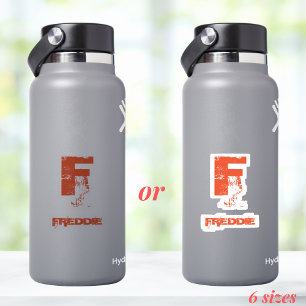 Grunge Oranje Name Business Water Bottle Tumbler Sticker