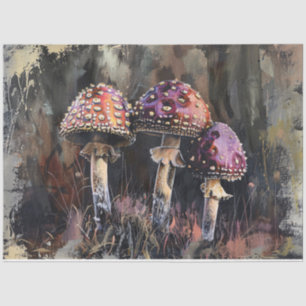 Grunge Paddenstoelen Illustratie Decoupage Tissuepapier