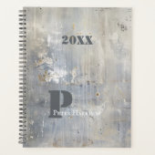 Grunge Painterly Blue Grey Planner (Voorkant)