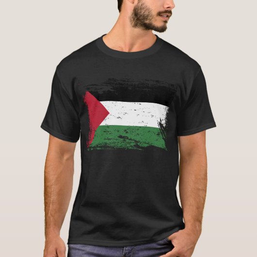 Grunge Palestine Flag T-shirt (Voorkant)