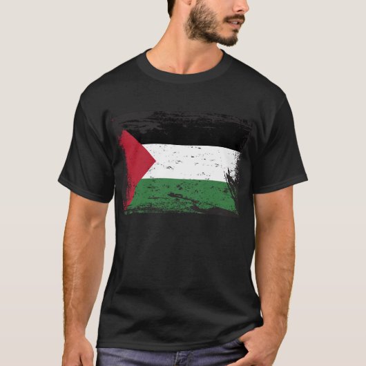 Grunge Palestine Flag T-shirt (Voorkant)