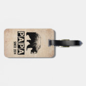 Grunge Papa Beer Pap Jaar van het Vaderschap Bagagelabel (Achterkant horizontaal)