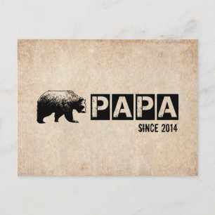 Grunge Papa Beer sinds 2014, zwart Briefkaart