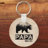 Grunge Papa Beer Year of Fatherhood Sleutelhanger (Voorkant)