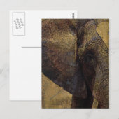 Grunge Parchment Majestic African Elephant Briefkaart (Voorkant / Achterkant)