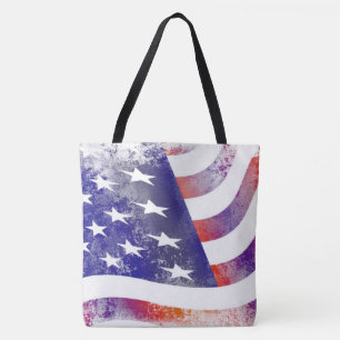 Grunge patriotic die de Amerikaanse vlag voert, Ol Draagtas