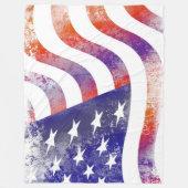 Grunge patriotic stromend Amerikaanse vlag, Old Gl Fleece Deken (Voorkant)