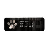 Grunge Paw Print Etiket (Voorkant)