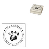 Grunge Paws Rond Douane Terugkeeradres Rubberstempel (Gestempeld)