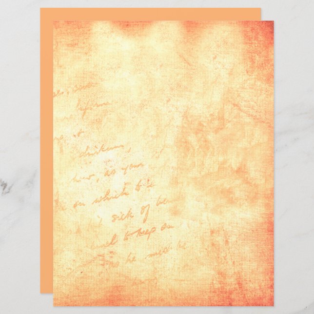  Grunge Peach Oranje Script Texture (Voorkant / Achterkant)