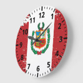 Grunge Peru Flag Grote Klok (Hoek)