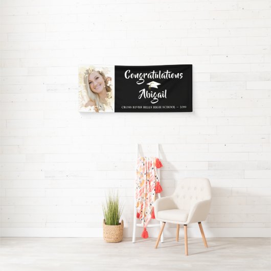 Grunge Photo Lijst Brush Script Afstuderen Spandoek (Insitu)